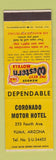 Matchbook Cover - Coronado Motor Hotel  Yuma AZ Best Western