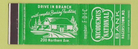 Matchbook Cover - Nicodemus National Bank Hagerstown MD