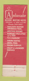 Matchbook Cover - Ambassador Resort Motor Hotel Minneapolis MN