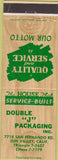 Matchbook Cover - Double J Packaging Sun Valley cA
