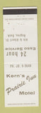 Matchbook Cover - Kern's Prairie Inn Motel Regina SK WEAR