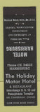 Matchbook Cover - Holiday Motor Hotel Motel Harrisburg PA