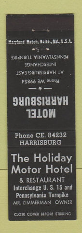 Matchbook Cover - Holiday Motor Hotel Motel Harrisburg PA