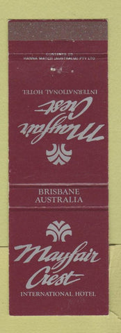 Matchbook Cover - Mayfair Crest Hotel Brisbane Australia