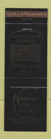Matchbook Cover - Newport City Motel Newport VT WEAR
