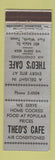 Matchbook Cover - Theo's Cafe Fort Worth TX MERCHANTS