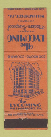 Matchbook Cover - Lycoming Hotel Williamsport PA