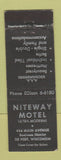 Matchbook Cover - Niteway Motel De Pere WI WEAR