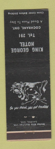 Matchbook Cover - King George Hotel Cochrane ON