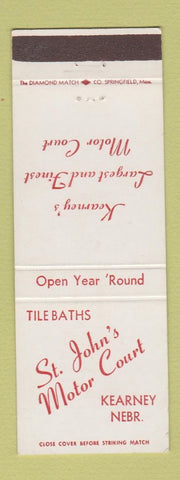 Matchbook Cover - St John's Motor Court Kearney NE motel