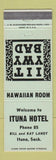 Matchbook Cover - Ituna Hotel Ituna SK