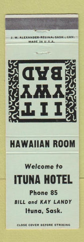 Matchbook Cover - Ituna Hotel Ituna SK