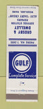 Matchbook Cover - Gulf oil gas Crosby Dwelley Woodland ME