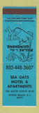 Matchbook Cover - Sea Oats Motel Apartments Myrtle Beach SC