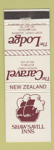 Matchbook Cover - Shaw Savill Inns Caravel Rotorua Wellington New Zealand