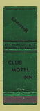 Matchbook Cover - Club Motel Inn McGovern's Sun Prairie Portland WI WEAR