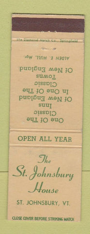 Matchbook Cover - St Johnsbury House VT