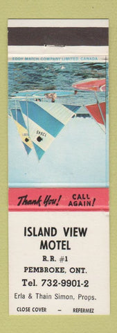 Matchbook Cover - Island View Motel Pembroke ON