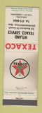 Matchbook Cover - Texaco oil gas Hyland Drummondville QC WORN