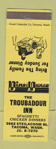 Matchbook Cover - Troubadour Inn Tacoma WA WEAR