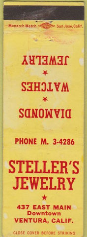 Matchbook Cover - Steller's Jewelry Ventura CA