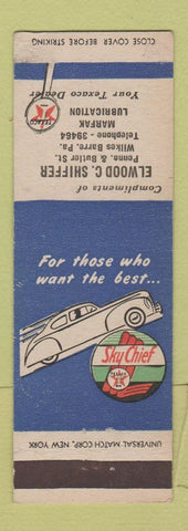 Matchbook Cover - Texaco oil gas Elwood Shiffer Wilkes Barre PA WEAR