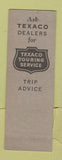 Matchbook Cover - Texaco oil gas Elwood Shiffer Wilkes Barre PA WEAR