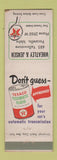 Matchbook Cover - Texaco oil gas Wheatley Jensen Pocatello ID