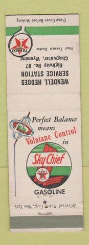 Matchbook Cover - Texaco oil gas Wendell Hedges Chugwater WY
