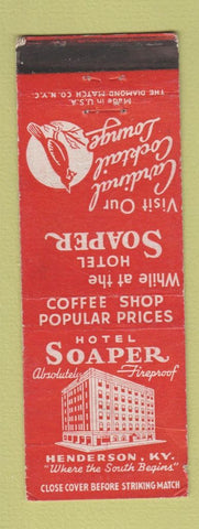 Matchbook Cover - Hotel Soaper Henderson KY WEAR