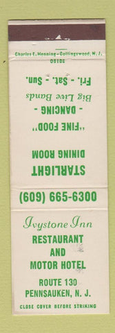 Matchbook Cover - Ivystone Inn Restaurant Motor Hotel Pennsauken NJ