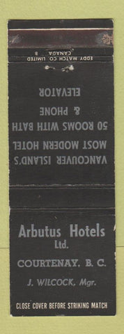 Matchbook Cover - Arbutus Hotel Courtenay BC WEAR