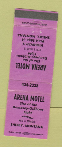 Matchbook Cover - Arena Motel Shelby MT