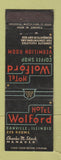 Matchbook Cover - Hotel Wolford Danville IL