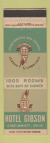 Matchbook Cover - Hotel Gibson Cincinnati OH
