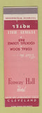 Matchbook Cover - Fenway Hall Hotel Cleveland OH
