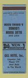 Matchbook Cover - Gill Hotel Ligonier IN WORN