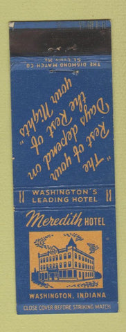 Matchbook Cover - Meredith Hotel Washington IN