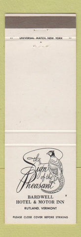 Matchbook Cover - Sign of the Pheasant Bardwell Hotel Rutland VT