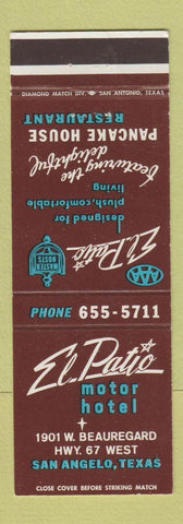 Matchbook Cover - El Patio Motor Hotel San Angelo TX