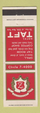 Matchbook Cover - Hotel Taft New York City