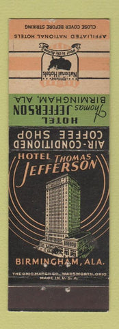 Matchbook Cover - Hotel Thomas Jefferson Birmingham AL