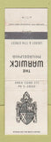 Matchbook Cover - Warwick Hotel Philadelphia PA WEAR