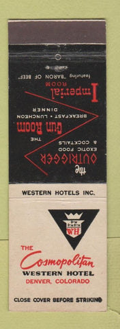 Matchbook Cover - Cosmopolitan Hotel Western Denver Colorado Outrigger