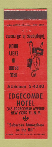 Matchbook Cover - Edgecombe Hotel New York City