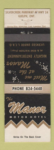 Matchbook Cover - Manor Motor Hotel Guelph ON