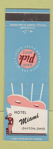 Matchbook Cover - Hotel Miami Dayton OH Albert Pick