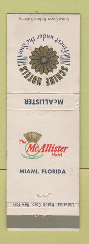 Matchbook Cover - McAllister Hotel Miami FL Schine WEAR #1