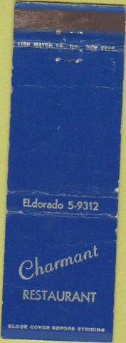 Matchbook Cover - Charmant Restaurant New York City WEAR