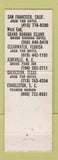 Matchbook Cover - Jack Tar Hotels San Francisco Clearwater FL Charleston SC